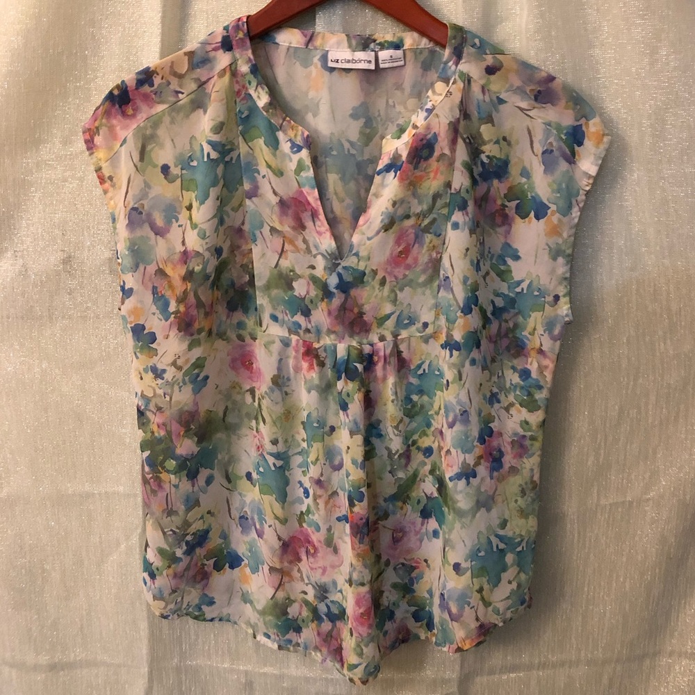 Liz Claiborne Sheer Floral Blouse